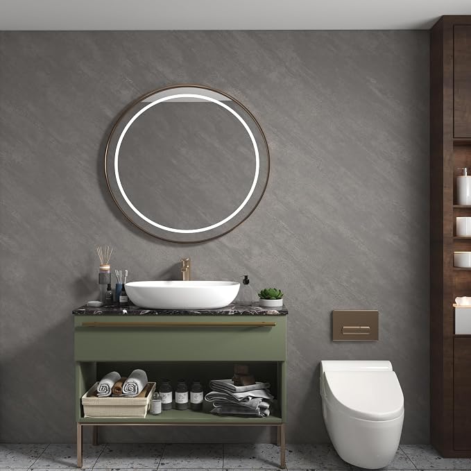 3yecao 48"×354" Extra Wide Large Size Grey Concrete Cement Wallpaper Peel and Stick 3D Industrial Matte Textured Thick Waterproof Gray Concrete Contact Paper for Bedroom Bathroom Garage Walls - Image 2