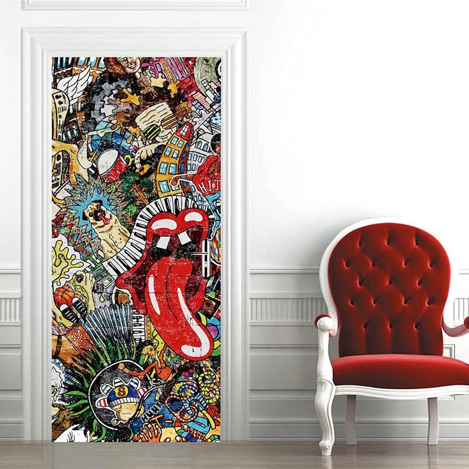 TUOKING Door Sticker,Peel and Stick Removable Vinyl Door Decals | Wallpaper Waterproof Self-Adhesive Mural for Home Decor,Wall Covers Poster,30.3" W x 78.7" L,Set of 2 Sheets by TUOKING