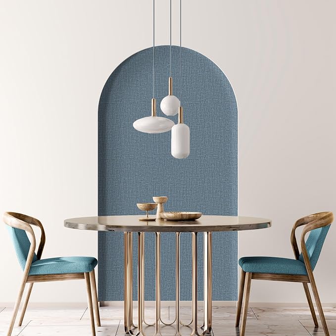 WADILE Grasscloth Peel and Stick Wallpaper 23.6 x 472 in Navy Blue | Textured contact paper, Faux linen, Vinyl material, Cabinets, Self adhesive - Image 4