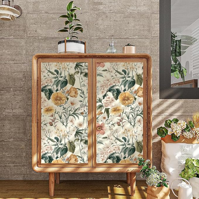 Livebor Vintage Floral Peel and Stick Wallpaper for Bedroom 17in x 590.5in | Floral Contact Paper Self Adhesive Wallpaper Waterproof Vinyl Removable Boho for Bathroom Shelf Cabinet Decor - Image 3