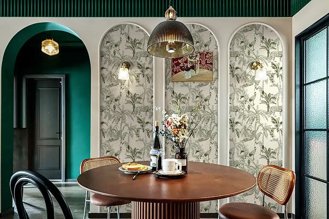 Heroad Boho Jungle Peel and Stick Wallpaper Beige and Green Contact Paper 17.3"x78.7" Animal Wall Paper Removable Self Adhesive Leopard Wallpaper for Cabinets Waterproof Bathroom Vinyl Roll - Image 7
