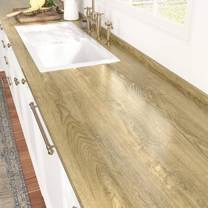 WESTICK Brown Wood Grain Contact Paper for Countertops Waterproof Wooden Peel and Stick Wallpaper Faux Wood Contact Paper Removable Wood Vinyl Countertop Wrap for Kitchen Table Cabinets Desk 78"x15.8" - Image 4