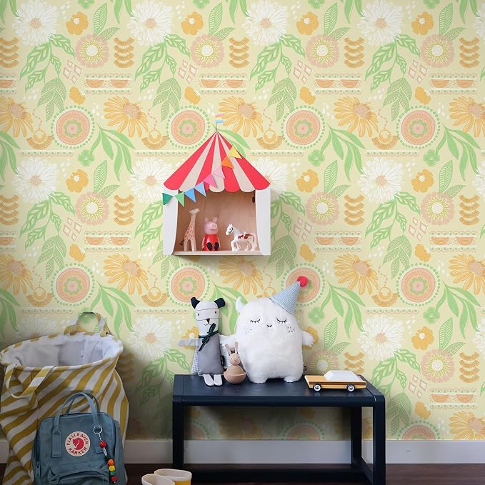 Simon&Siff Boho Floral Wallpaper Peel and Stick, 17.3" x 480" | Removable Contact Paper Dark Botanical Flowers Wall Mural for Decorative Bedroom Bathroom Home Wall - Image 4