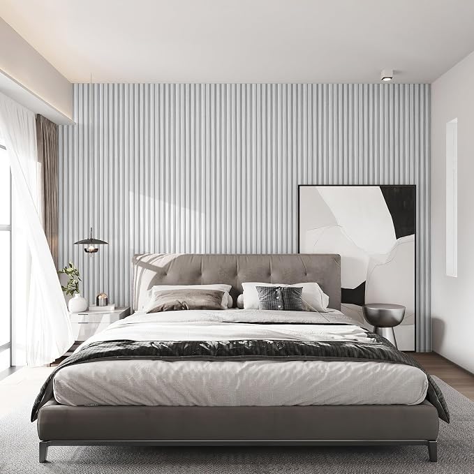 Art3d 96 x 6 Inch WPC 3D Wood Textured Slat Wall Panels, 8-Pack, Off-White | Stylish Slat Design, Waterproof, Weather Resistant, Eco-Friendly, Long-Lasting, Easy to DIY, Ideal for Interior Wall, Bedroom - Image 7
