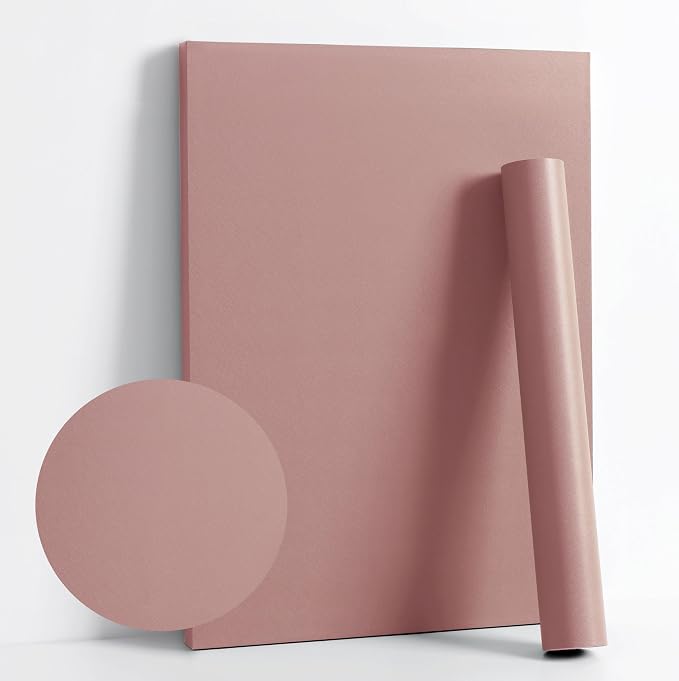 Dimoon 394''x17.7'' Pink Peel and Stick Wallpaper Contact Paper Modern Self Adhesive Wall Paper Removable Renter Friendly Textured Solid Color Shelf Cabinet Vinyl Roll (394''x17.7'',Rose Pink) by DIYYOURMOON