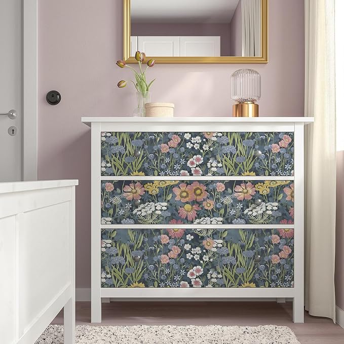 Orainege Vintage Floral Wallpaper Peel and Stick Wallpaper Daisy | Floral Contact Paper 17.7in x118.1in Boho Self Adhesive Removable Wall paper for Bedroom Bathroom Decorative - Image 9
