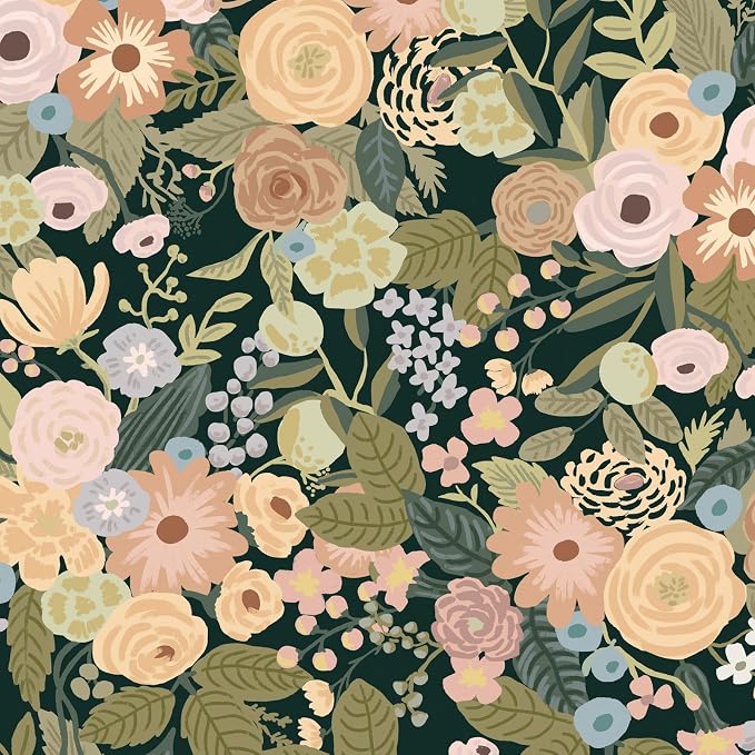 Ismoon 16.1"x197" Floral Peel and Stick Wallpaper - Self Adhesive, Removable, Watercolor Contact Paper for Cabinets, Shelves, Counter Tops, Wall Decor Roll by Ismoon
