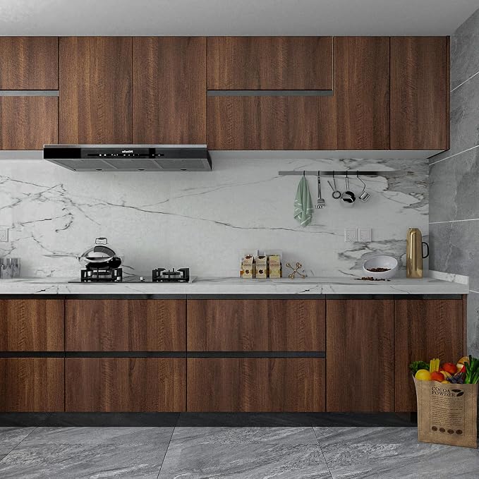 Walnut Wood Contact Paper 24x354 inch Wood Peel and Stick Wallpaper Removable Self-Adhesive Decorative Wallpaper Waterproof Thickened Wooden Texture Vinyl Wrap for Furniture Covering - Image 5