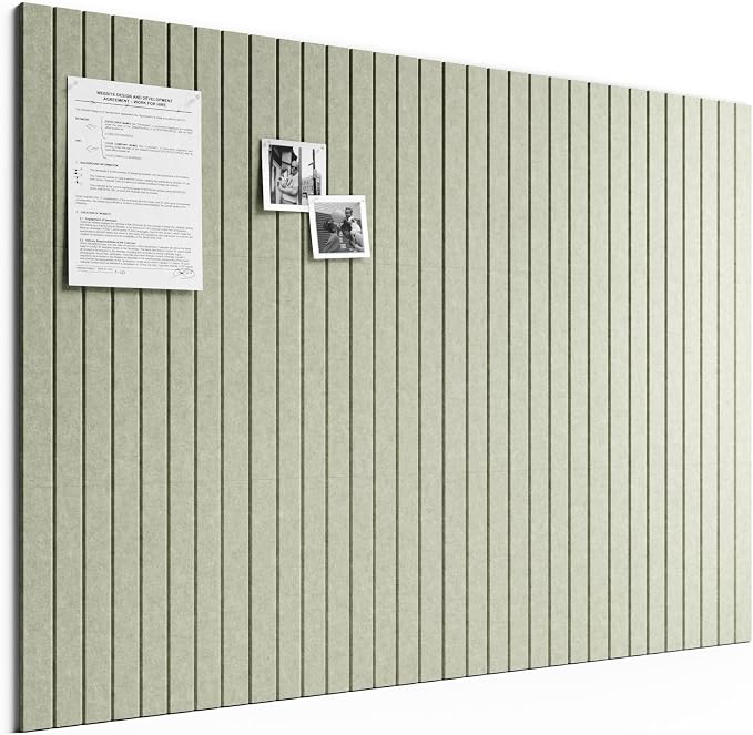 Bumusty 48"x 36" Large Felt Bulletin Board Tiles, Sage | 12-Pack Cork Board Alternative, Wall Decor, 30 Pushpins, 60 Adhesive Tabs, Vision Board, Office, Classroom, Home, Dorm by BUMUSTY