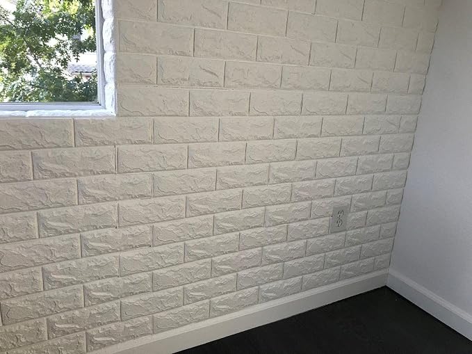 Art3d 20-Pack Durable Faux Brick Peel and Stick 3D Wall Panels, White | Coverage: 115 Sq. Ft, Waterproof, Oil-Proof, Easy to Wipe, Decorative, Ideal for Bedroom, Kitchen - Image 3