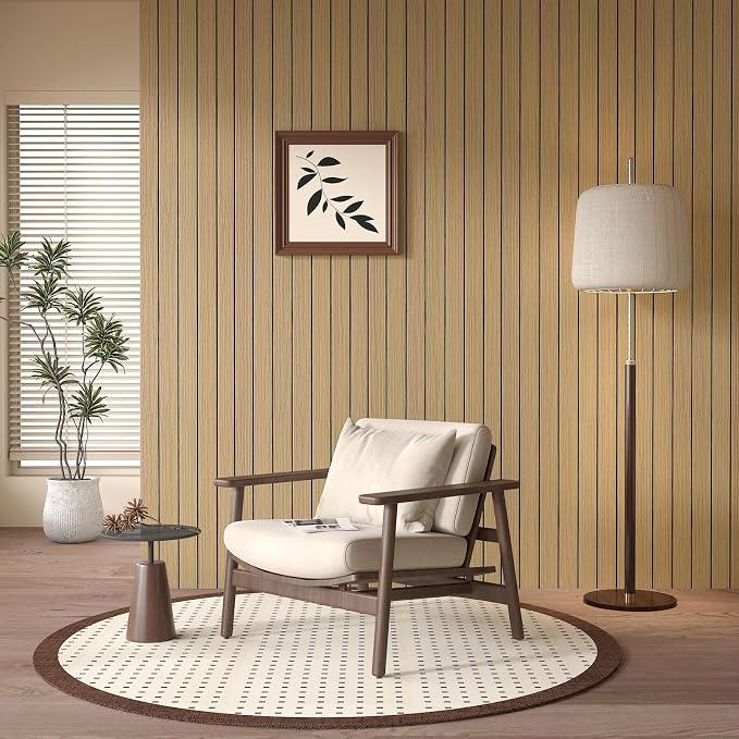 CHIHUT Light Oak Tan Slat Wall Paneling Peel and Stick Wooden Wall Panel for Kitchen Island Backsplash Self Adhesive Removable Flexible Wood Panels 12"x79" Foam 3D Wood Slat Wallpaper for Bedroom - Image 4