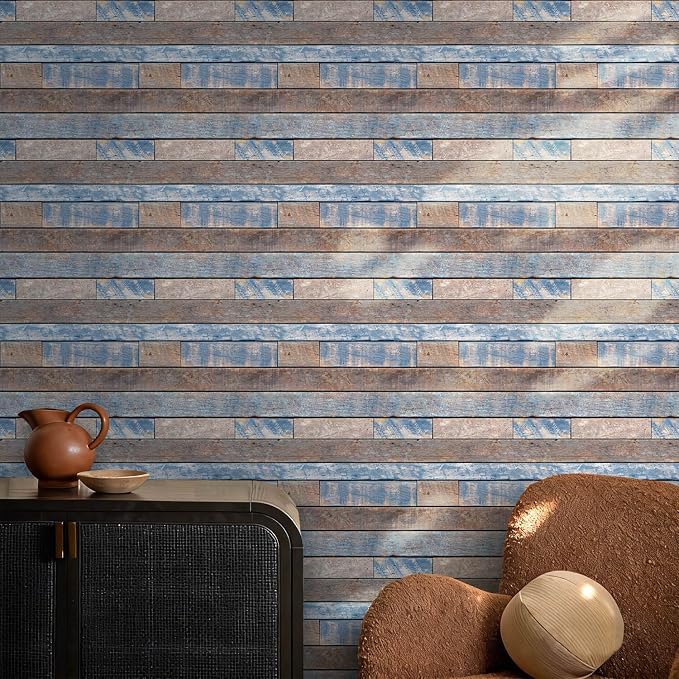 Commomy 3D Faux Wood Peel and Stick Wall Tiles 10 Pcs 11.8" x 11.8" | Ultralight Thin PVC Interior Wall Decor for Bedroom, Bathroom, Kitchen Backsplash,Living Room(9.7sq.ft) - Image 7