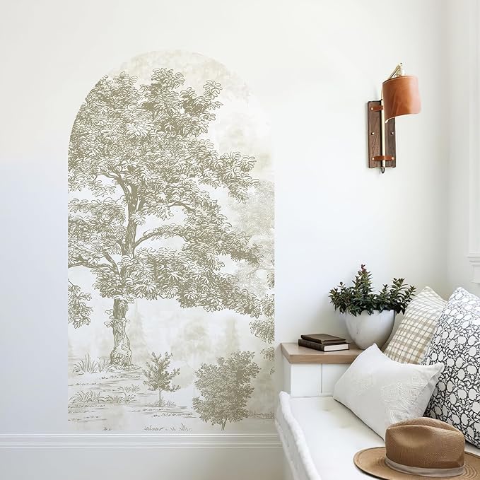 Zeeko Vintage Forest Arch Wall Decal 31"x59" Peel and Stick Canvas Waterproof Self-Adhesive Removable Tree Mural for Nursery Wall Decor - Image 8