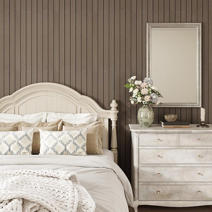 CRE8TIVE 24"x118" Large Roll Dark Brown Oak Wood Peel and Stick Wall Panels | 3D Wood Slat Wall Panel, Flexible Self Adhesive Wooded Grain Wallpaper, Foam Wall Paneling for Interior Decor Kitchen Island - Image 5