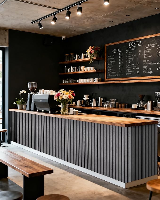 myforHD Wallpaper Peel and Stick Wood Grating Stripe Self-Adhesive Wallpaper Faux Wood Contact Paper Wood Slats Self Adhesive Wall Paper PVC Vinyl Film Removable Waterproof 17.3" x 236" - Image 4