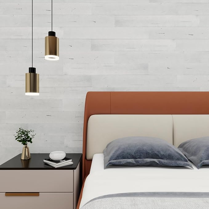 Brosisincorp Real Wood Shiplap Peel and Stick Wall Panel Crack White 10 Pcs | Natural Pine Wood Plank for Interior Rustic Accent Wall, Easy DIY Self Adhesive, 35.43" L x 5" W Each, Covers 12.4 Sq Ft - Image 9