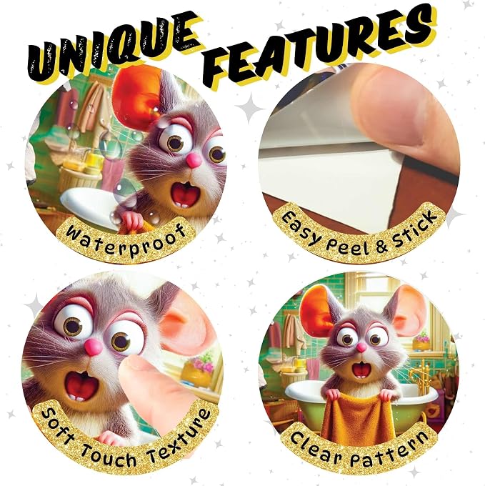 Funny 3D Mouse Shower Wall Sticker – Removable Mousehole Bathroom Décor for Kids or Whimsical Homes by MICESTERPIECE - Image 5