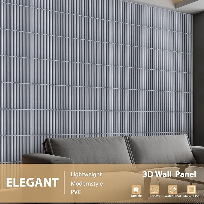 Heikki 30 Pack 3D Wall Panel for Interior Wall Décor, PVC Flower Textured Wall Panels for Living Room Bedroom Hotel Office, 11.8"x11.8", Double-Sided Tape (Gray-XHT) - Image 2