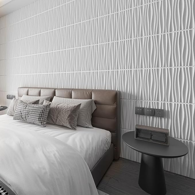 Art3d PVC Wavy Textured 3D Wall Panels, 15.7 x 11.8 Inch, 24-Pack, White | PVC, Waterproof, Featherlight, Scratch Resistant, Perfect for Office, Living Room & Home Decor - Image 6