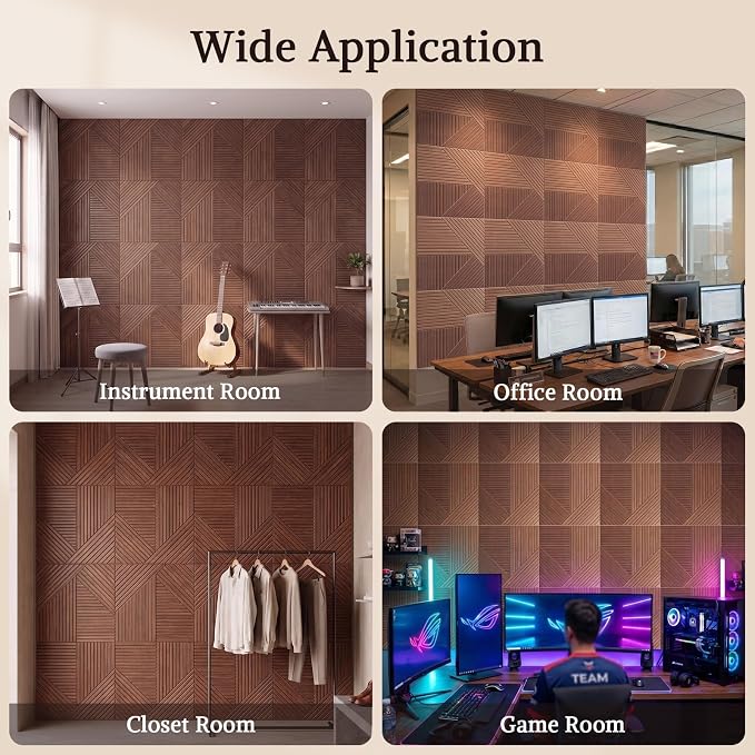 Acoustic Wall Panels, 6 Piece 23.62" X 23.62" Peel and Stick Wall Panels | High-Density Polyester Fiber Self Adhesive Soundproofing for Interior Wall Décor, Haven Panel Divide - Image 8