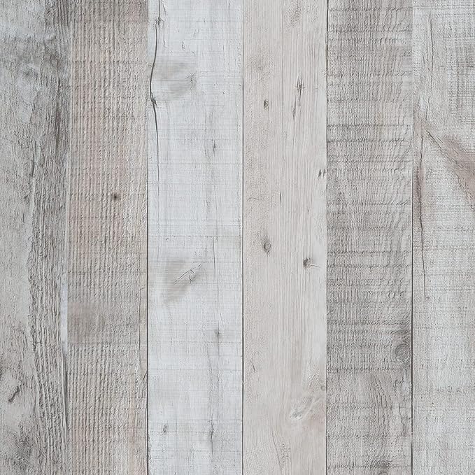 Wenmer Grey Wood Shiplap Peel and Stick Wallpaper - 17.71" x 236" Self-Adhesive Wood Plank Wallpaper for Cabinets, Kitchen Shelves, Drawers, Doors by WENMER