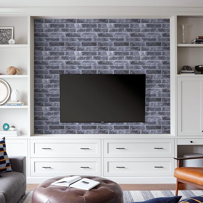 Commomy 3D Peel and Stick Faux Brick Wall Panels - 10pcs 15.74" x 11.8" | Ultralight Thin PVC Fake Brick Wallpaper Tiles Wall Covering for Home Office,Living Room Quick DIY Wall Decor(12.92 sq.ft) - Image 7
