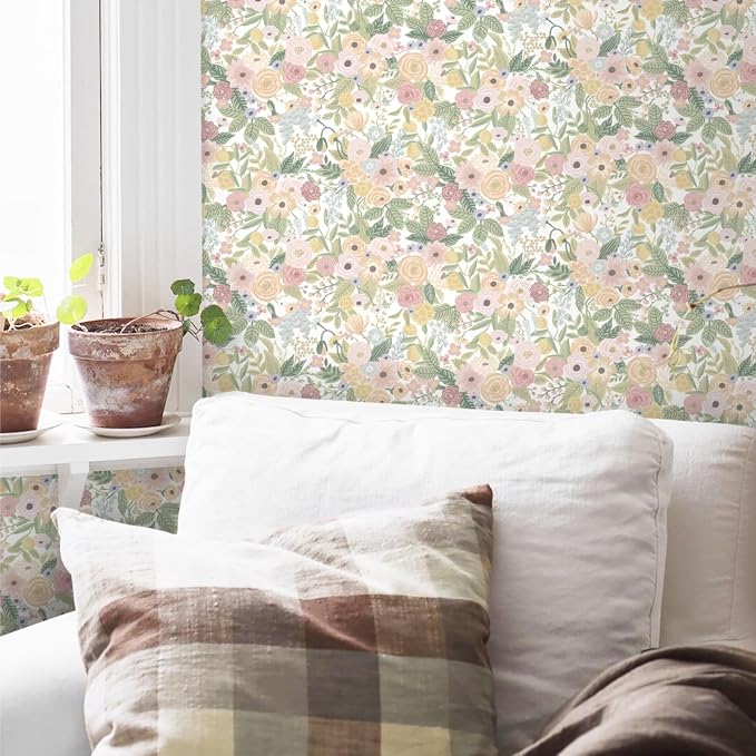 Ismoon Peel and Stick Wallpaper Boho Pink Floral Contact Paper 16.1" x 197" Removable Self-Adhesive Stick on Wall Paper for Cabinets Girls Renter Friendly Vinyl Decor - Image 8