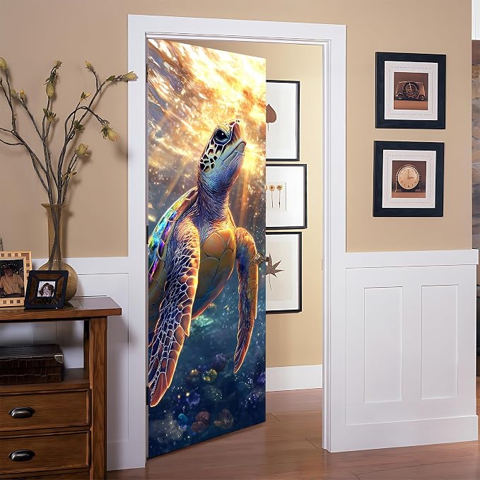 3D Door Stickers, Peel and Stick Wallpaper ，Self-Adhesive Mural PVC Waterproof Wall Poster for Home Decor 30.3" W x 78.7" H - Image 7