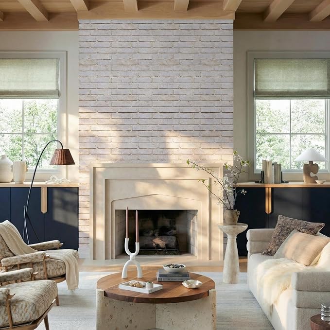 COMSTICKC 3D Faux Brick Wall Panels Peel and Stick, 10 Pcs 15.7" x 11.8" | Warm White, Not Real Brick, Ultra-Light Thin PVC Wall Tiles, 3D Fake Brick Decorative Sticker Wall Covering, Cover 12.9 sq ft - Image 7