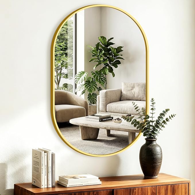 Oval Bathroom Mirror, 24"x36" Gold Vanity Mirror for Over Sink - Image 6