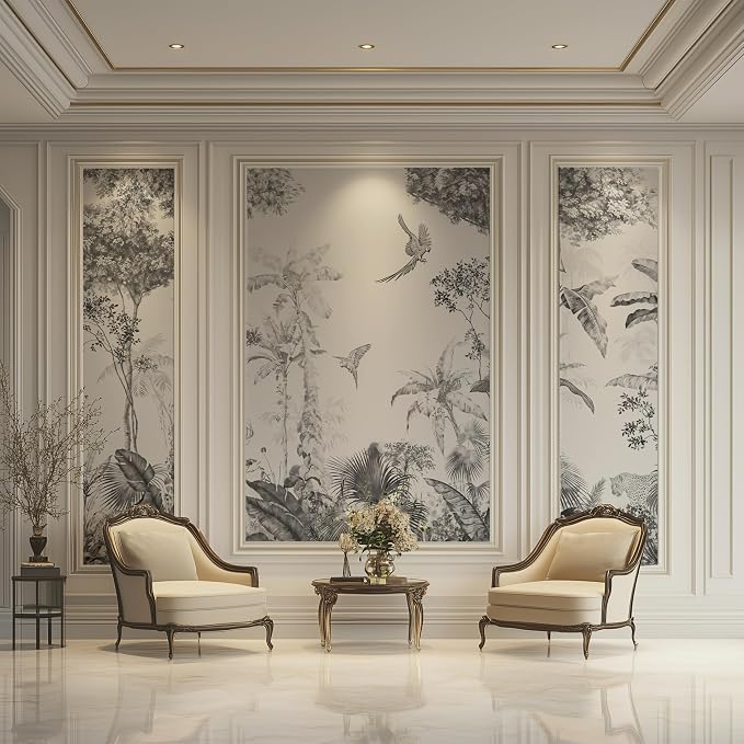 Vintage Tropical Botanical Peel and Stick Wall Mural, Canvas Wallpaper | Large Removable Mural Panels for Bedroom, Living Room, Office or Accent Wall Decor, Easy to Install - Image 5