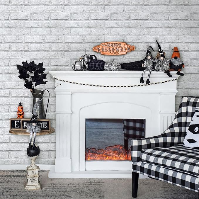 COMSTICKC 3D Faux White Brick Wall Panels Peel and Stick Wall Stickers | 10 Pcs of 11.8" x 11.8", with Gray Spots Design, Small Size Thin PVC Fake Brick Adhesive Wall Covering Backsplash Decor - Image 7