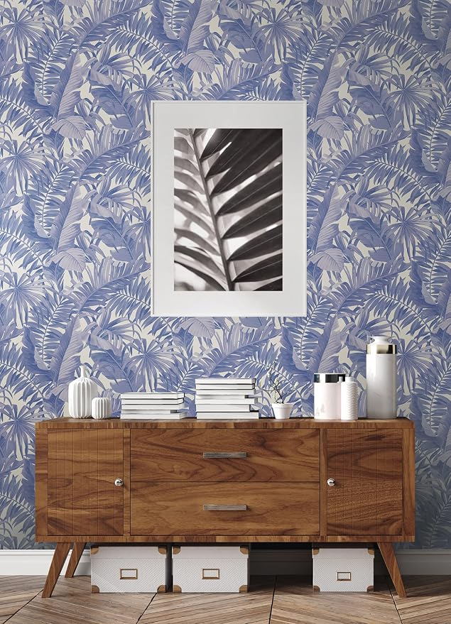 NuWallpaper NUS4623 Maui Peel & Stick Wallpaper, Periwinkle - Image 2