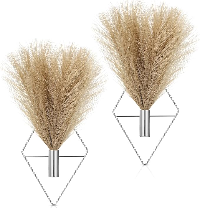 Canlierr 4 Pcs Wall Decor Hanging Planters, Pampas Grass, Silver - Image 9