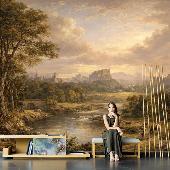 Mountain Wall Murals Peel and Stick Self Adhesive Canvas Wallpaper | Large Removable Mountain Mural for Living Room Bedroom Office Home Decor and Accent Walls in Multiple Standard Sizes by ARVOTONE