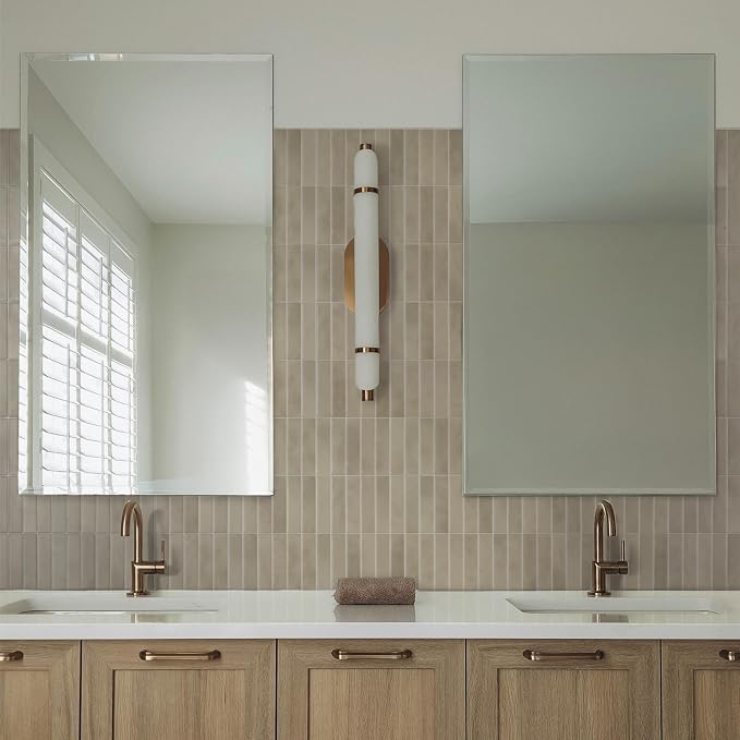 Smart Tiles Peel and Stick backsplash, Stacked Taupe Beige, 11.43"x9" | Pack of 5 (3.5 sq ft), Matte, Heat/Moisture Resistant, Low VOC, Kitchen/Bathroom, Renter Friendly, Made in Canada - Image 7