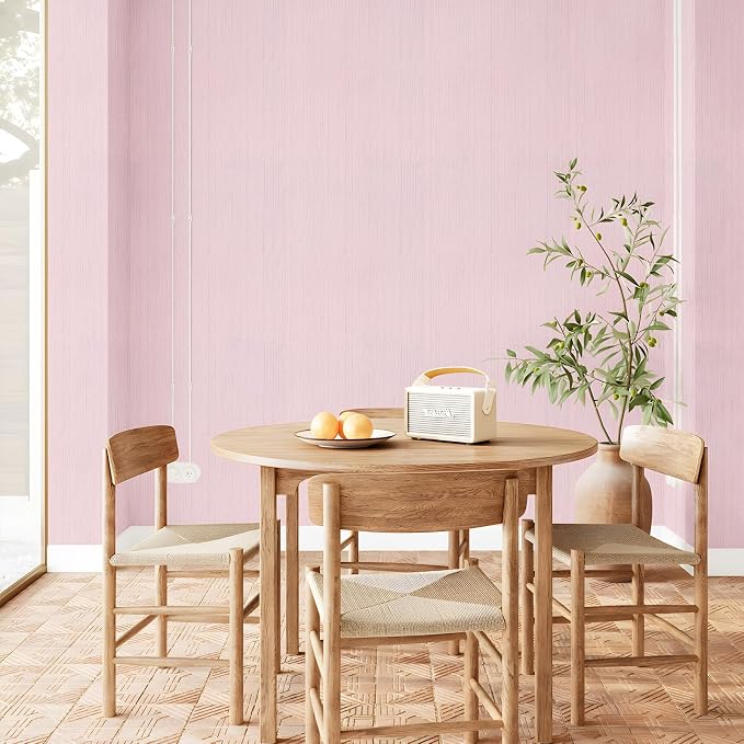 Pink Grasscloth Peel and Stick Wallpaper Textured Contact Paper 15.7" X 120" Self-Adhesive Faux Grasscloth Removable Wallpaper Cabinets Counter Top Liners - Image 6