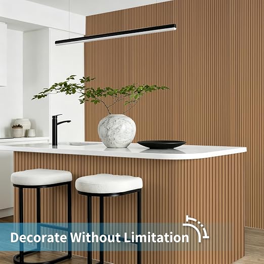 Art3d Roll-Flat Beaded Wood Slat Wall Panel, 2-Pack, 94.5 x 23.6 in, Teak | Flexible, Durable, Crack Resistant, Glue on, Easy to Install, for New Home Buyer, Future Mover to Upgrade Office, Living Room - Image 3