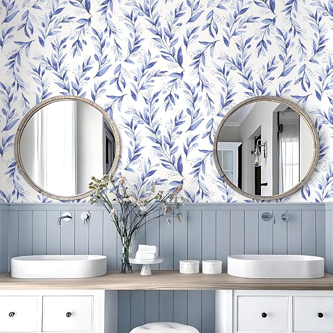 Livebor Leaf Peel and Stick Wallpaper Olive Leaf Contact Paper 17.7inch x 196.8inch Floral Leaves Wallpaper Peel and Stick Modern Farmhouse Wall Paper for Bedroom Neutral Self Adhesive Decorative - Image 3