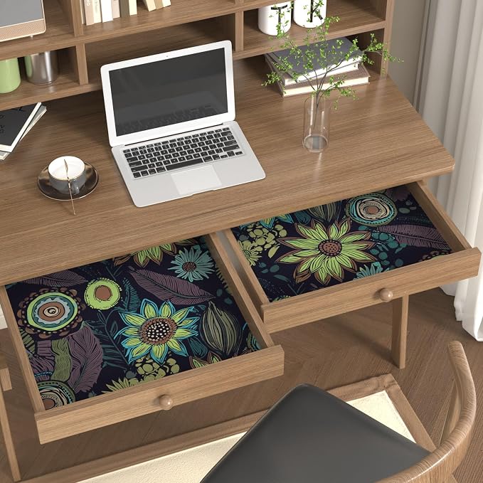 Laatse Boho Wallpaper Peel and Stick 17.5"x393", Purple Green Contact Paper | Self Adhesive/Removable/Waterproof/Thick Vinyl Wall Paper for Bathroom Bedroom Shelf Cabinet Drawer,Prepasted,Easy Peel - Image 5