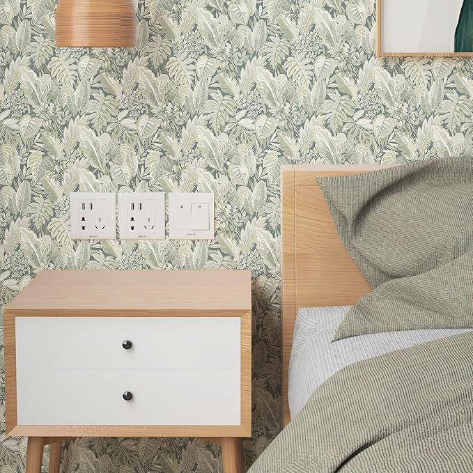SOON AFTER Coffee Tropical Leaf Peel and Stick Wallpaper, 17.3" x 118" Removable &Waterproof Vinyl Contact Paper, Boho Jungle Leaf Self-Adhesive Wallpaper for Bedroom, Living Room, Cabinets - Image 7
