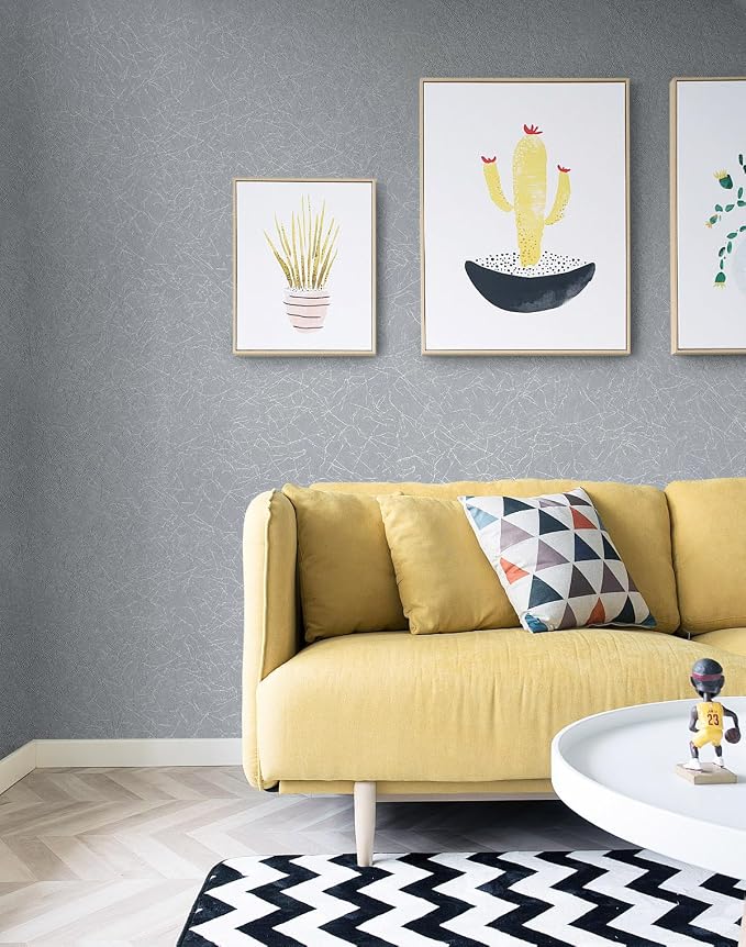 Safiyya 17.3 inch X 393 inch Wallpaper Silver Grey Silk Wallpaper Peel and Stick Textured Wall Paper Silk Removable Solid Color Contact Paper for Walls Vinyl Rolls - Image 4