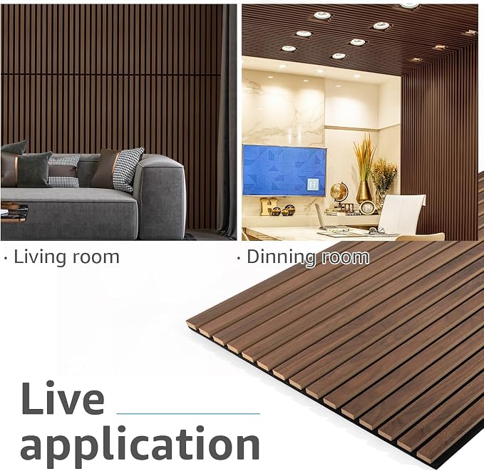 Art3d 2-Pack 3D Fluted Wood Sound Absorbing Slat Wall Panel, Dark Walnut | 47.2 x 23.6 Inch, Noise Control, Easy to DIY, Sustainable Material, Ideal for Homeowners, Designers, for Living Room, Office - Image 3