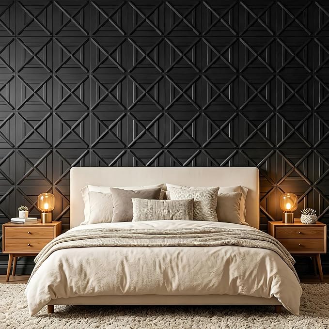 Art3d X-Shape Decorative 3D Wall Panels, 11.8 x 11.8 in, 33-Pack, Black | PVC, Lightweight, Waterproof, Peel and Stick, Easy to Install, Durable, Flexible, Decorative, Ideal for Living Room, Bedroom - Image 3