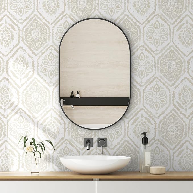 HeloHo Peel and Stick Wallpaper Boho Contact Paper Beige Modern Wall Paper Removable Self Adhesive Geometric Wallpapers for Bedroom Bathroom Cabinet Vinyl Rolls 197"x17.3" - Image 4