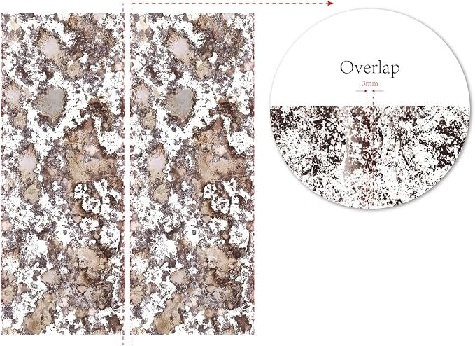 LiveInUrban Antique Foxed Paint Vintage Distress Chrome Reflective Wallpaper, Peel and Stick Overlap Contact Paper, Grung Peel and Stick Wall Mural for Home Decor, 15.19"x39.37" - Image 5