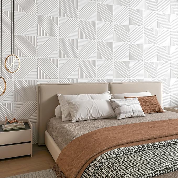 Art3d 3D Textured Accent Wall Panels, 12 x 12 Inch, 33-Pack, White | Premium PVC, Waterproof, Anti-Sag, Scratch Resistant, Ideal for Living Room, Bedroom, TV Background - Image 8
