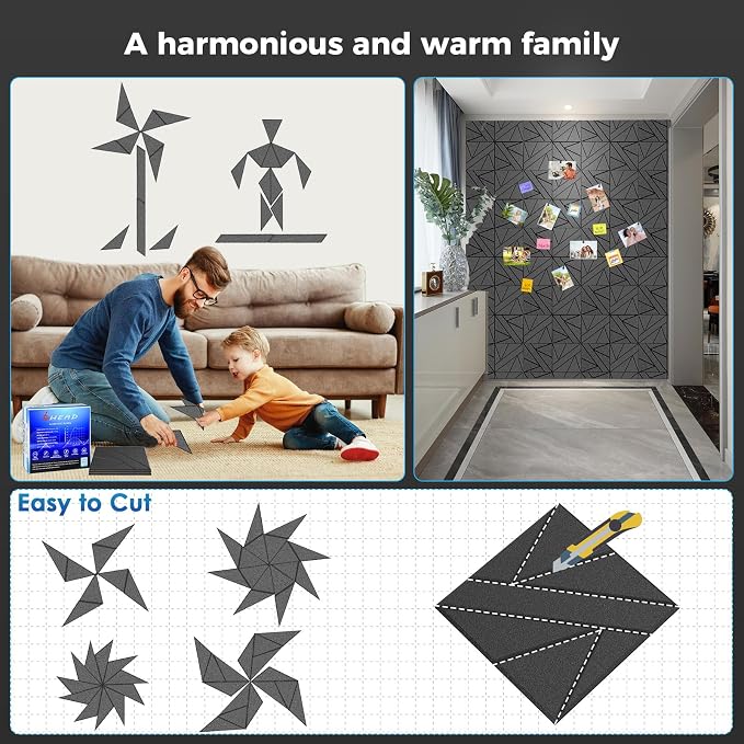 12 Pack Self-Adhesive Soundproof Wall Panels, 12 x 12 x 0.47 in Sound Proof Foam Panels for Walls, 1.2lb/ft³ High Density, Thicker 0.47in, Acoustic Panels, Noise Dampening Panels Studio Gray | 12 Pack Thicker Acoustic Wall Panels reduce echo，enhance ro... - Image 4