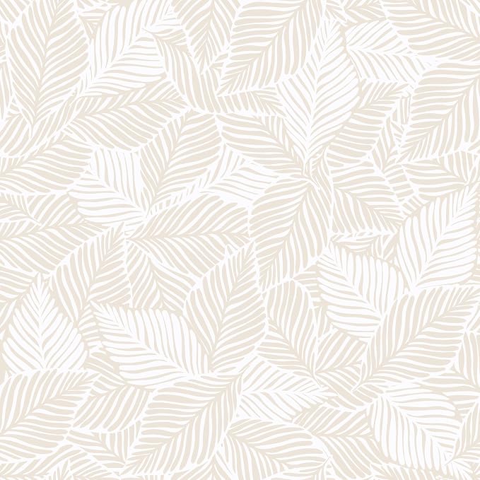Dimoon Peel and Stick Wallpaper Beige Geometric Contact Paper for Bathroom Kitchen Striped Botanical Stick on Wall Paper Leaf Boho Removable Wallpaper Renter Friendly Vinyl Waterproof 17.3''x78.7'' by DIYYOURMOON