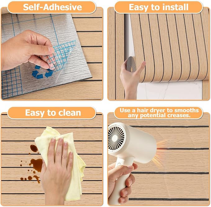Arthome Peel and Stick Slat Wall Panels 15.7"x360",Self-Adhesive PVC Wood Grain Wallpaper Panel,3D Thick Faux Soundproof Backsplash Accent Wall Tile for Walls & Furniture (Oak- Coverage 39.2 Sq.ft) - Image 7